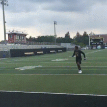 Amazing backflip one-handed football catch