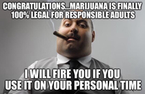 CONGRATULATIONS MICHIGAN ON THE LEGALIZATION OF MARIJUANA And now a word from your employer