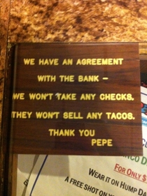 My favorite Mexican place has an agreement