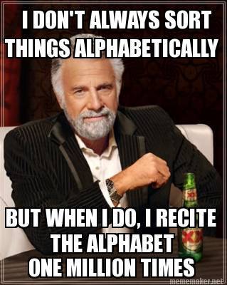 Alphabetizing