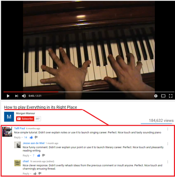  canadians being overtly polite in the comment section of a piano tutorial