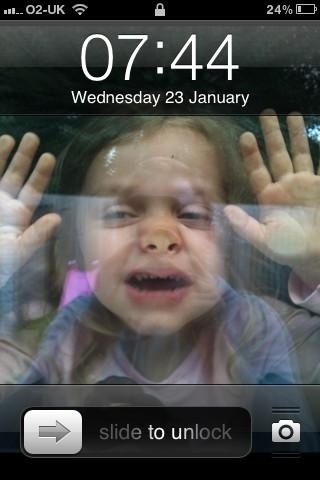  Get your child to squash up against a window  Take photo  Set as phone background  Child is stuck in phone