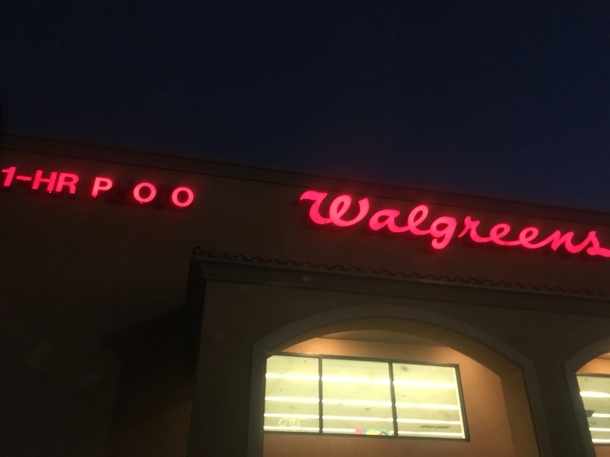  hour poo at your local Walgreens