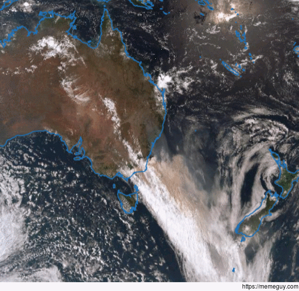 A bit of bushfire smoke from fires extending from Sydney to Melbourne reaches New Zealand