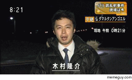 A Japanese news crew was covering the Charlie Hebdo terror case in France when suddenly