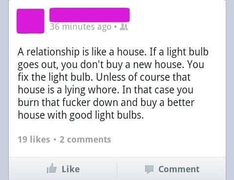 A relationship is like a lightbulb
