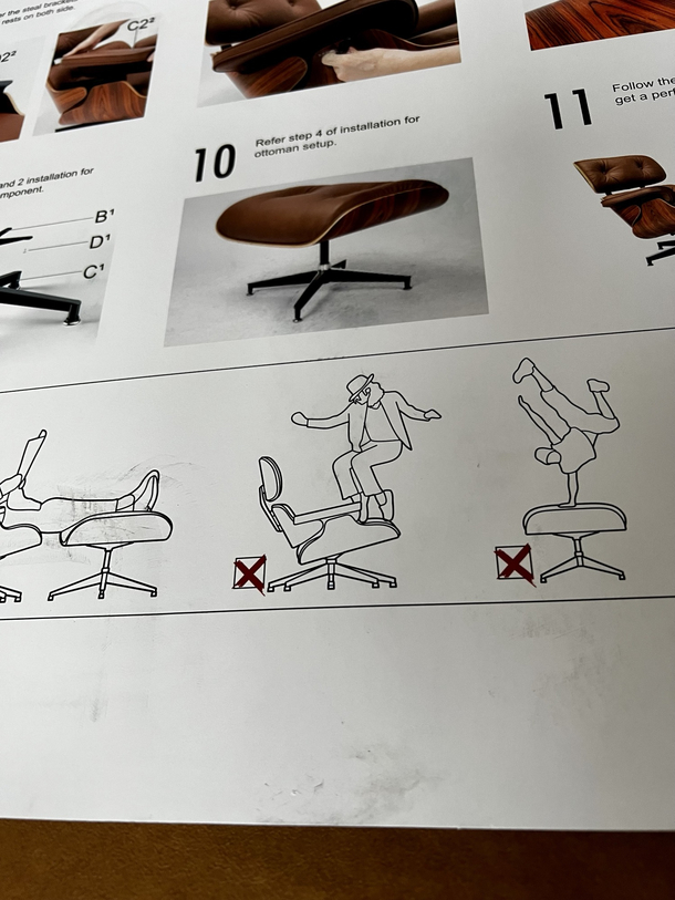 According to the installation instructions I shouldnt be a smooth criminal on my new chair