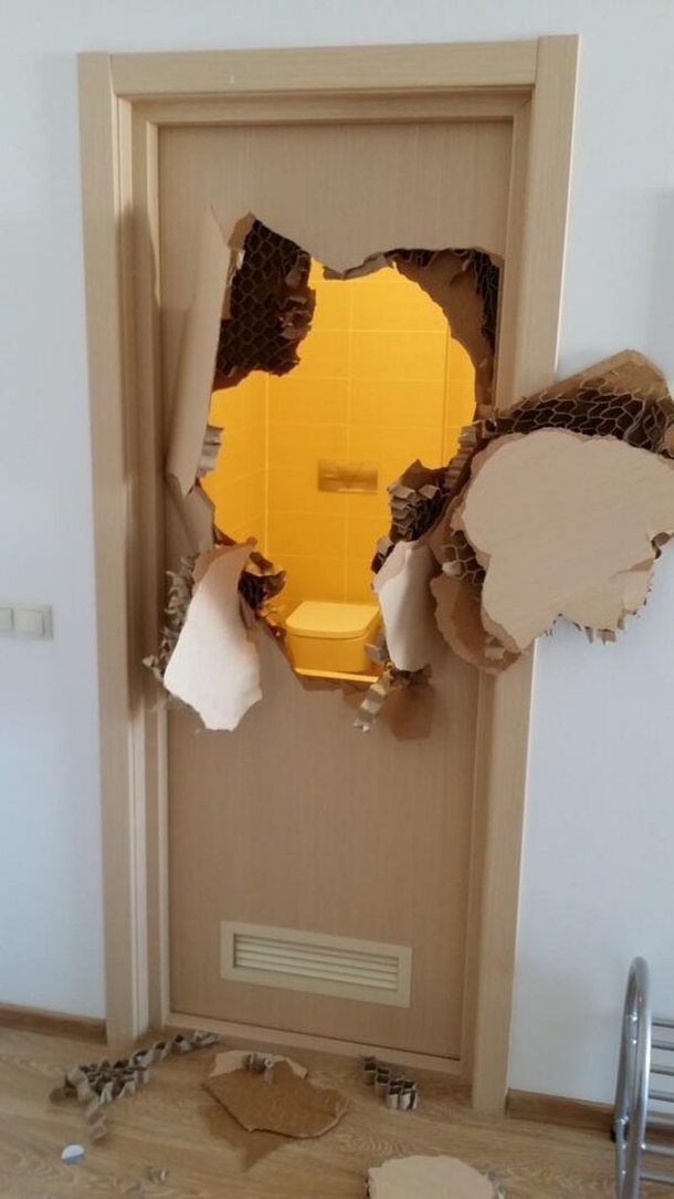 After the bathroom door jammed and wouldnt unlock in Sochi American bobsledder Johnny Quinn had to break down the door