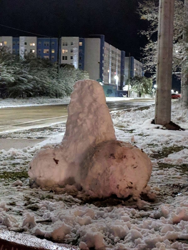 After  years without seeing snow this is first thing I saw when I walked outside last night