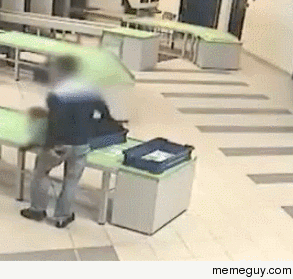 Airports security officer saves a baby in an amazing catch