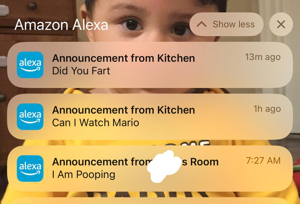 Alexa announcements you get from kids 
