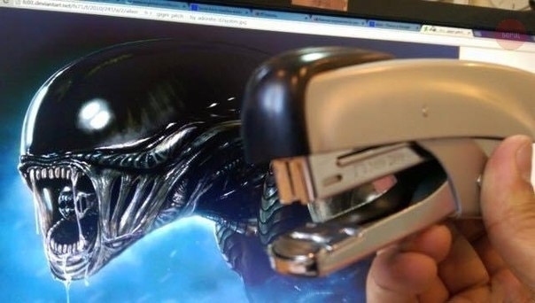 Alien vs stapler