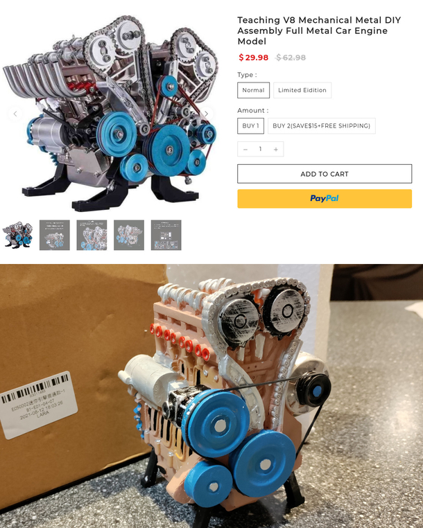 An online listing vs what was actually delivered