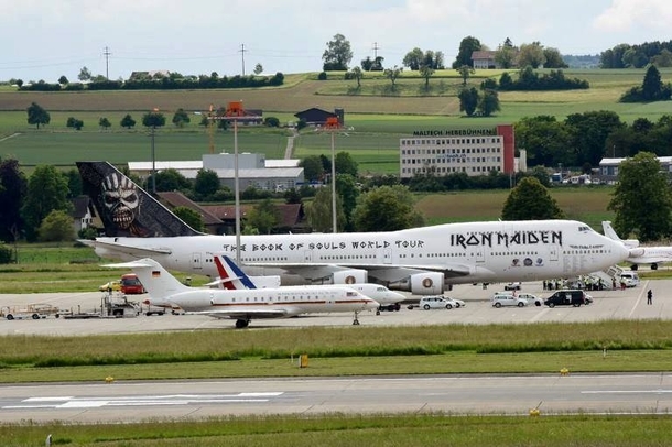 Angela Merkels Franois Hollandes and Iron Maidens planes today at Zurich Airport