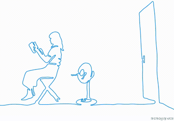 Animation using a single continuous line in each frame
