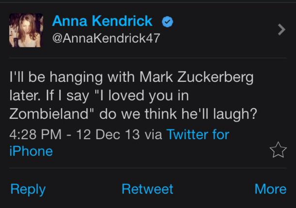 Anna Kendrick on Mark Zuckerburg