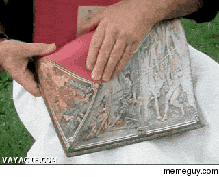 Artistic painting hidden in a old book