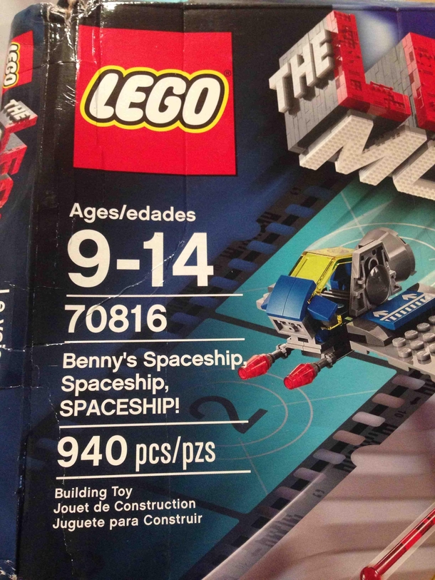 Asked about the spaceship from The Lego Movie and thought the sales guy was being a smartass when he said You mean spaceship spaceship spaceship