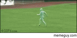 Baseball game streaker level greenman