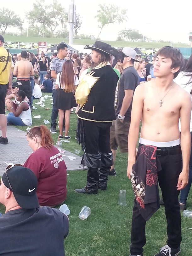 Because it isnt a rock concert without someone dressed up as a musketeer
