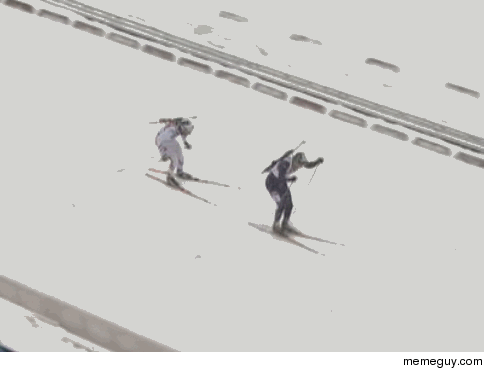 Biathlete Celebrates Before Crossing The Finish Line Nearly Blows Gold Medal