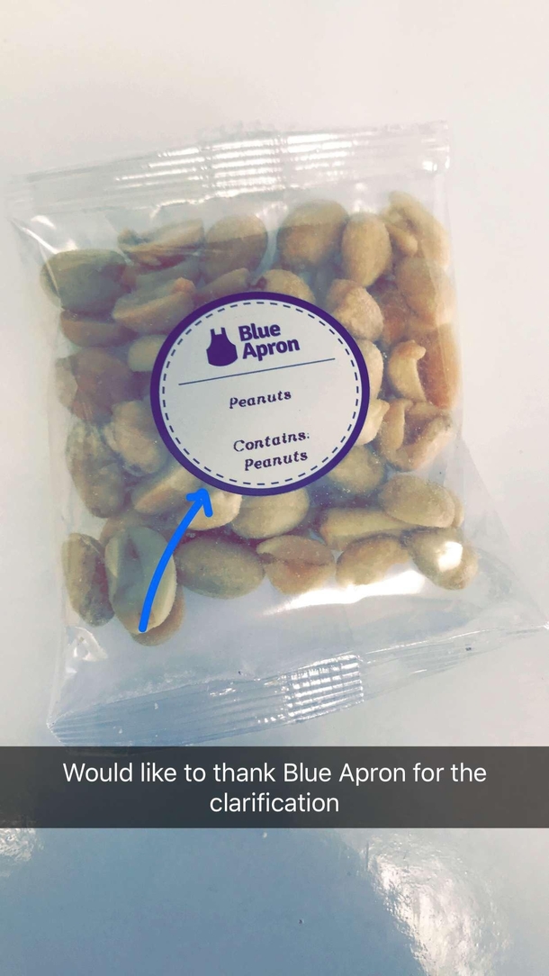 Blue Apron doubling down on their allergy warning