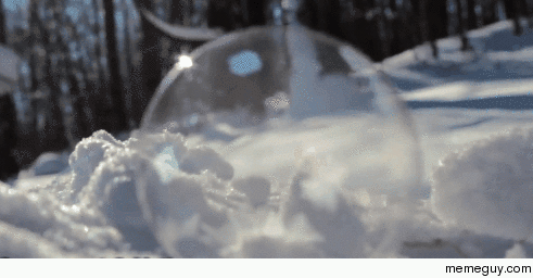 Bubble Freezing at -F forming crystal patterns