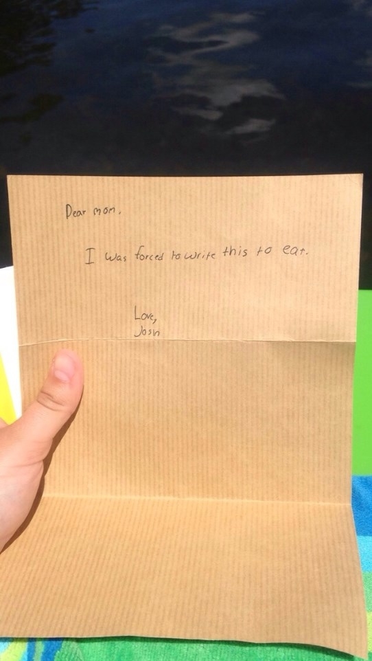 Camp requires kids to write a letter home after the first week