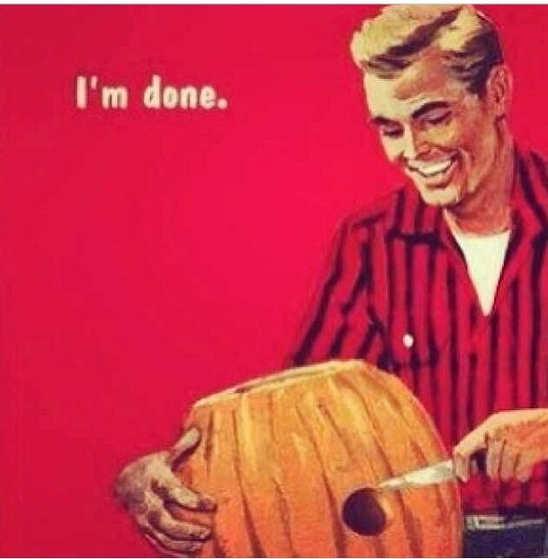 Carving pumpkins as a single male