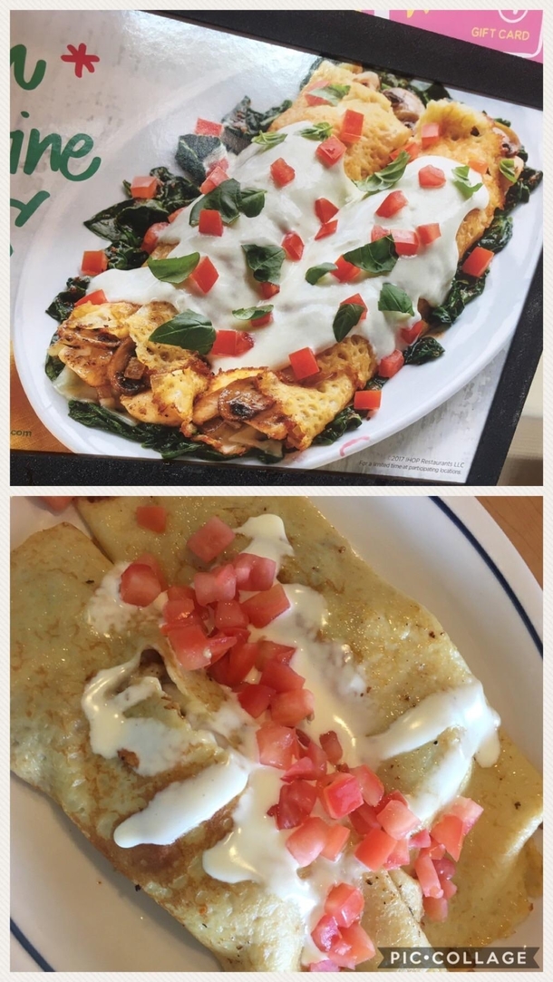 Chicken florentine crepes from iHOP I thought I received the wrong dish at first