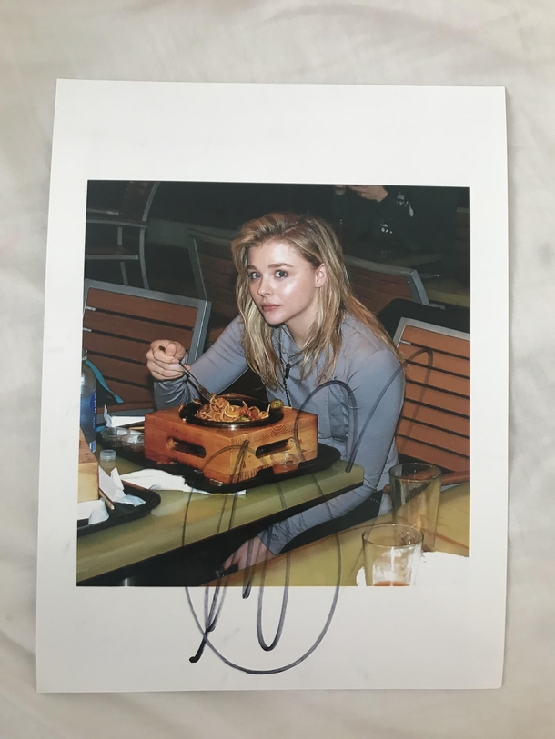 Chloe Grace Moretz came to my school last night and she signed this very candid picture I had of her She got a good kick out of it