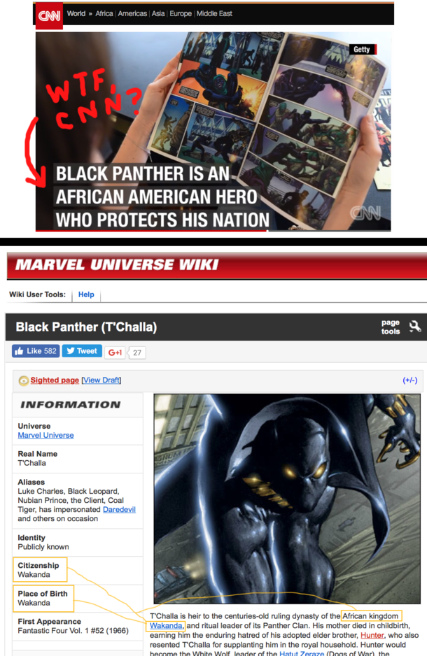 CNN calls Marvels Black Panther African American