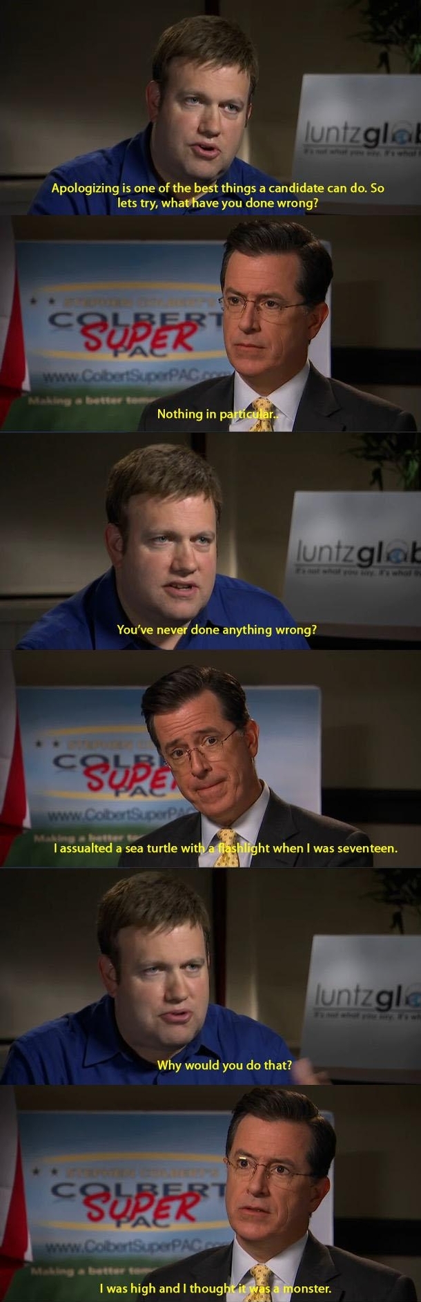 Colbert confesses to his wrongdoings