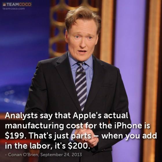 Conan reveals the real cost of your new iPhone