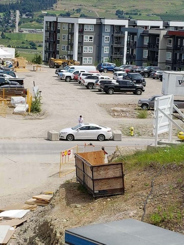 Construction site parking enforcement at work