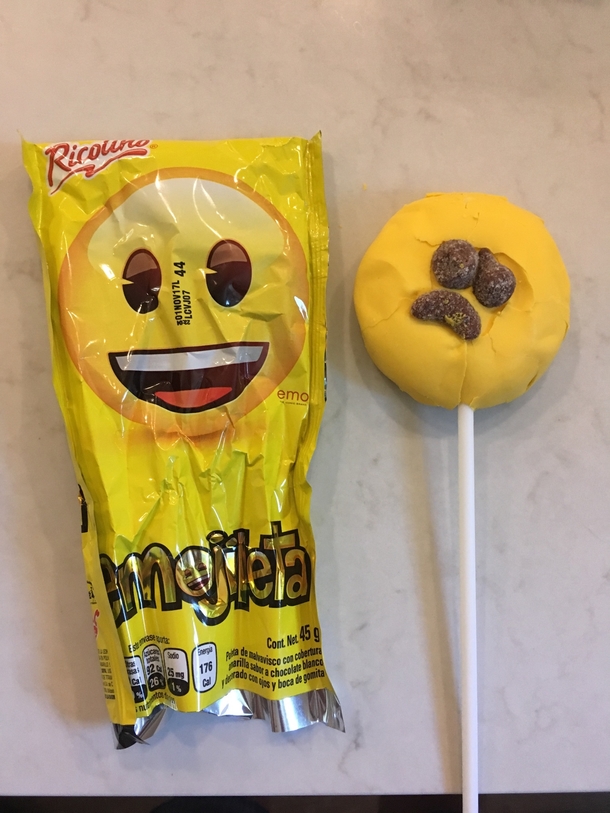 Daughter brought an Emoji marshmallow lollipop thing back from Mexico