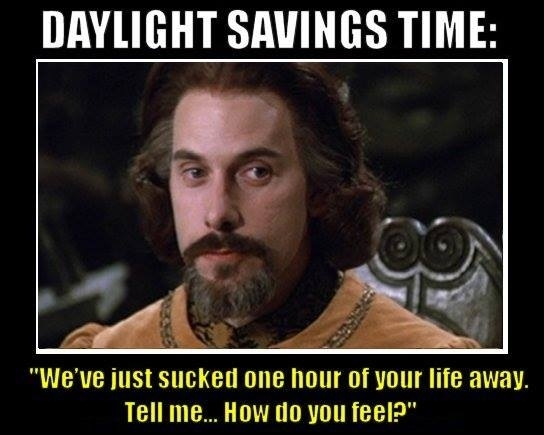 Daylight savings tomorrow