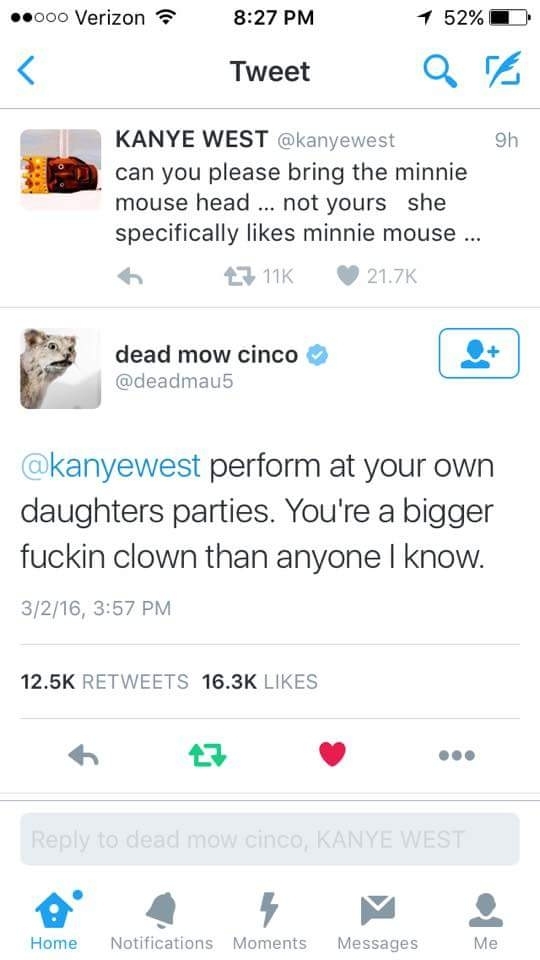 Deadmau Bringing Kanye Down a Notch