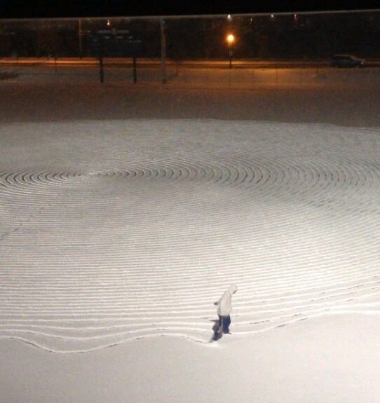 Defeated by finals week this kid was on the baseball field at am making crop circles