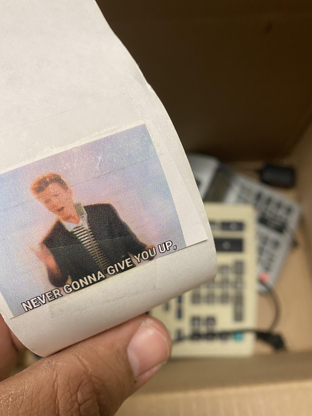 Doing surplus at work and was creatively Rick Rolled