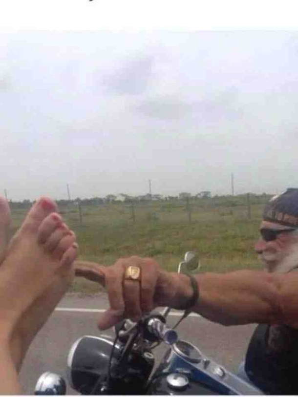 dont fall asleep with your feet out the window bikers will tickle you