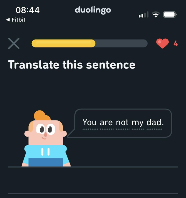 Dualingo with the heart breaking lessons