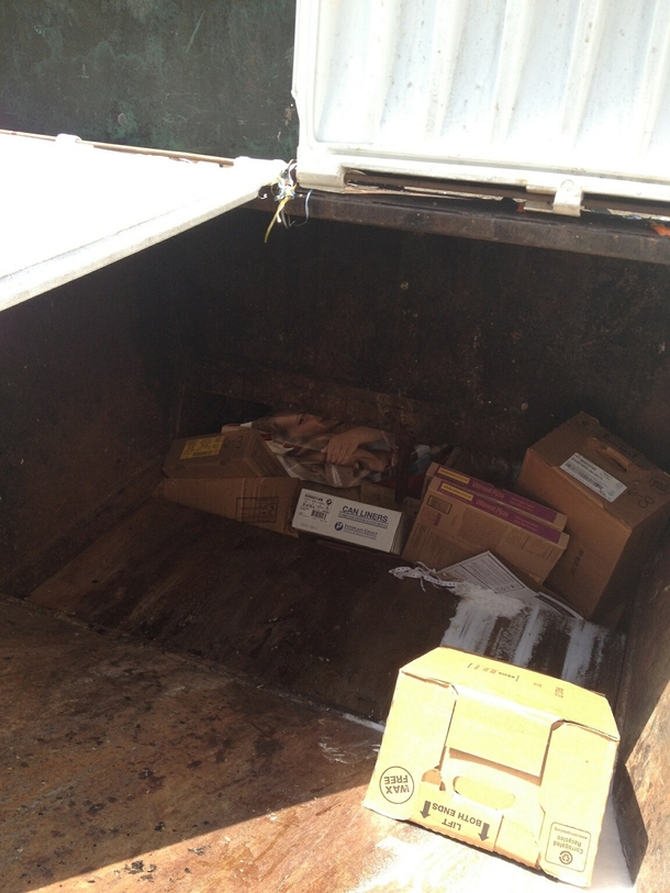 Dumpster behind my work I almost soiled my trousers