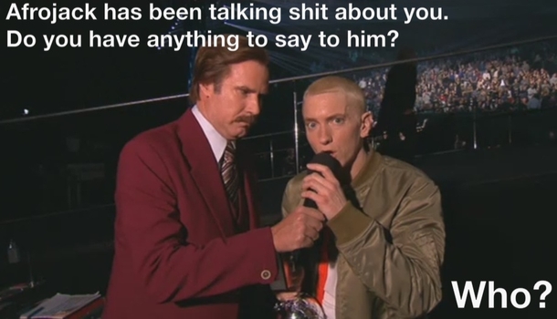 Eminem on Afrojack talking shit about him