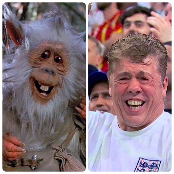 England fan looks like Teek from Ewok movie