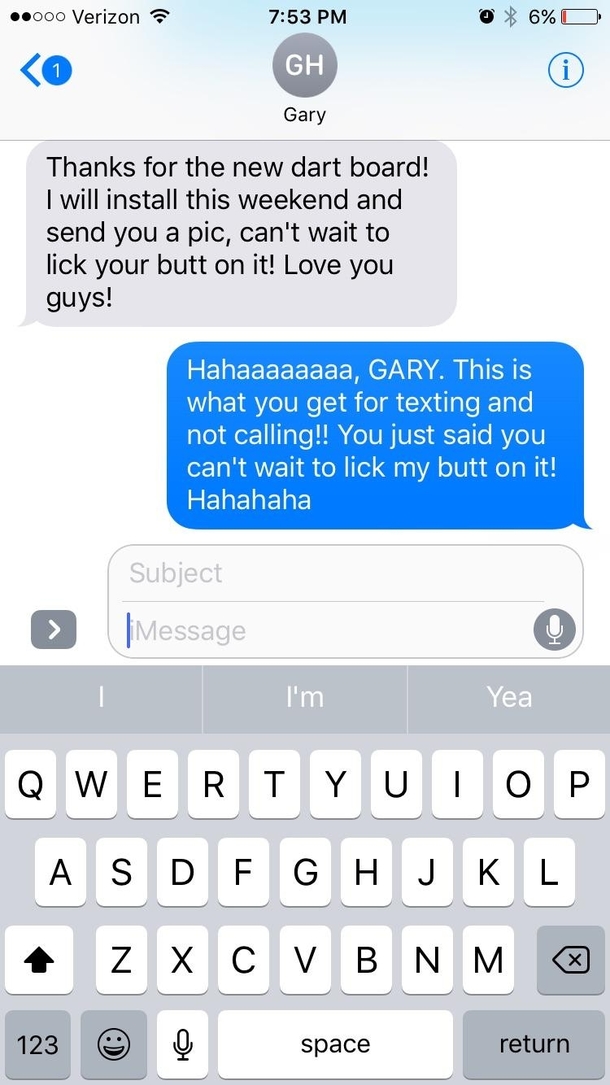 Father in law updated from flip phone to iPhone just learned what autocorrect was