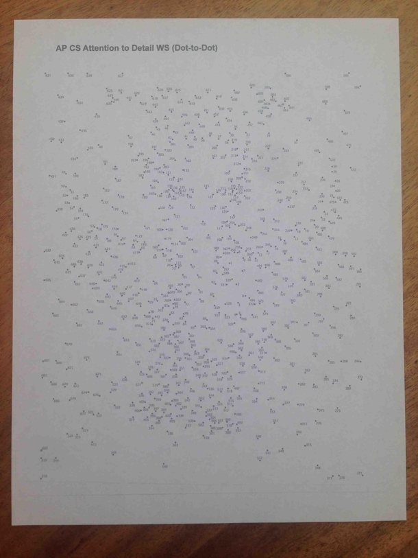 First day of Junior year was easier than expected just Connect-the-Dots for homework
