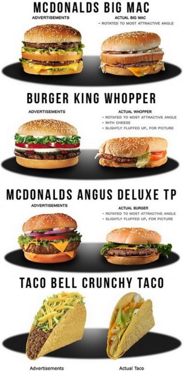 Food from famous fast-food chains