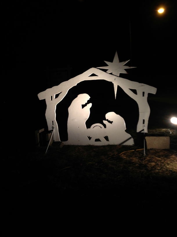 For my first cake day I present a nativity scene I found that looks like two Tyrannosaurus Rex fighting over a watermelonOC
