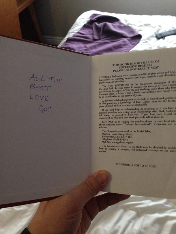 Found this bible signed by the author in a motel